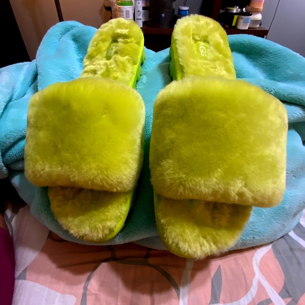 Lime Green Ugg Slides
